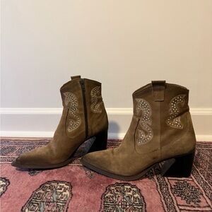 Western Brown Ankle Booties